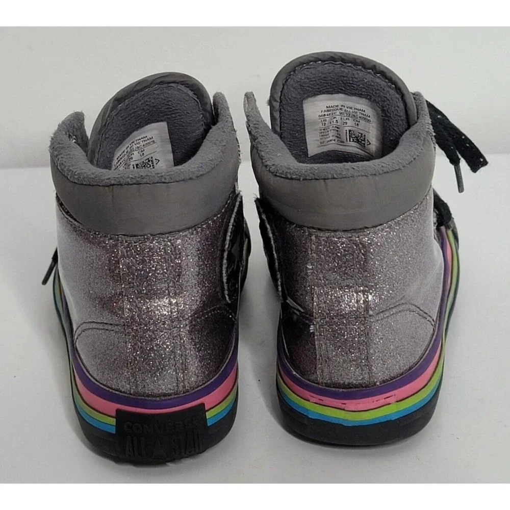 Converse Chuck Taylor‎ All Star Iridescent Glitter Girl Sz 12 High Top Sneakers